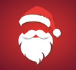 © santima.studio (02) - merry christmas vector concept red with christmas hat and santa white beard illustration eps10