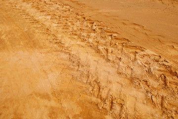 Wall Mural - Tire tracks on the sand