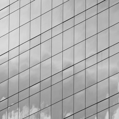 Wall Mural - Architectural glass building pattern black and white