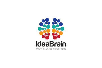 Wall Mural - idea brain logo and icon design template