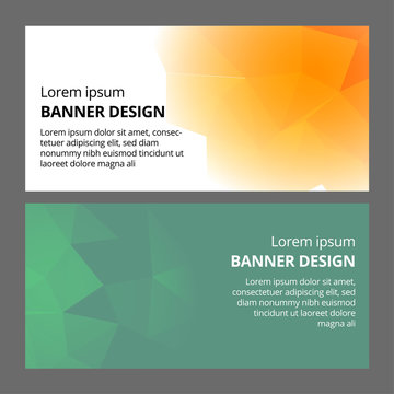 Modern abstract banner polygonal background template design. Banner set