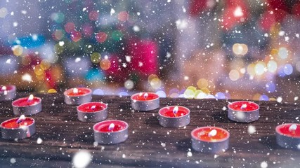 Poster - Candles combined with falling snow