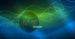 © antishock - Glowing abstract wave on dark, shiny motion, Christmas and New Year magic space light. Techno abstract background