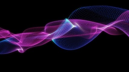 Poster - 4k 60 fps. abstract loopable blue and violet wavy motion background. concept of futuristic animation