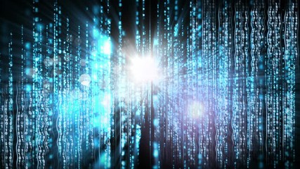 Poster - Conceptual digital animation showing binary code technology 4k