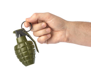 Wall Mural - Hand with grenade