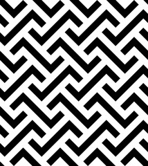 Wall Mural - Vector seamless texture. Modern geometric background. Monochrome repeating pattern with broken lines.
