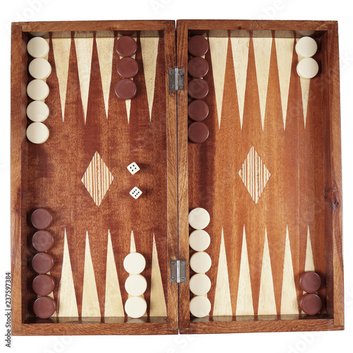 Fotografía backgammon wooden tavli board game from greece