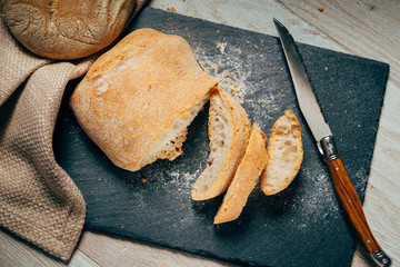 homemade fresh sliced bread