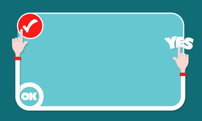 Poster - White text frame for your text and check box