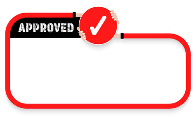 Poster - Red text frame for your text and check box