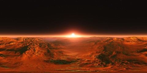 Wall Mural - he surface of the planet Mars, HDRI, environment map , Round panorama, spherical panorama, equidistant projection