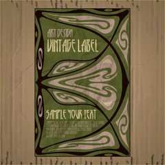 vector vintage items: label Art Nouveau