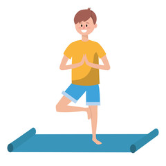 Sticker - fit man practicing yoga