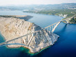Krk bridge to Krk island, Croatia, aerial view