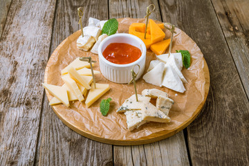 Wall Mural - Cheese plate italian food