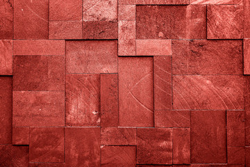 Wall Mural - Stone wall texture background with different blocks.