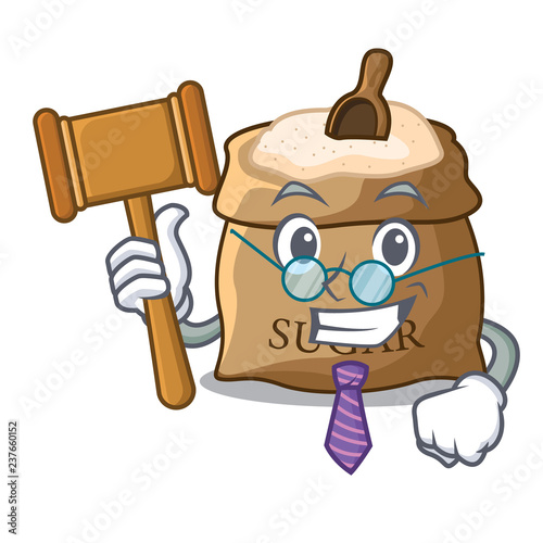 Fotografie, Tablou Judge sugar in bowl isolated on cartoon
