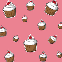 Canvas Print - Delicious cupcake background