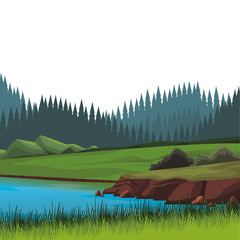 Sticker - Beautiful landscape scenery