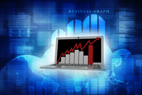 3d rendering Growth and income concept. Mixed media

