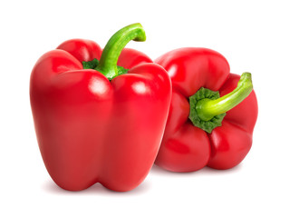 Wall Mural - Two bell peppers isolated