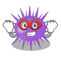 Wall Mural - Super hero Sea urchin commonly called in cartoon