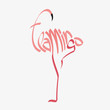 Animal typography, animal calligraphy, animal logo, animal logotype. Flamingo typography, flamingo calligraphy, flamingo logo, flamingo logotype.