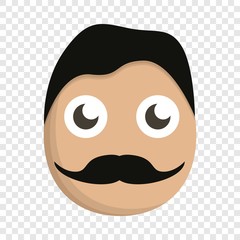 Poster - Mustache man face icon. Cartoon of mustache man face vector icon for web design  