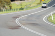 © Adam - Large blood stain on rural road after wildlife roadkill