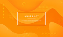 Vector Background Of Orange Yellow Circle. Abstract Vector Background With 3d Style.Dynamic Background With The Concept Of Contours.