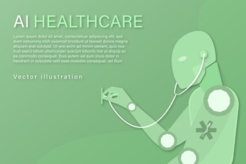 Business and finance. Vector illustration for artificial intelligence, data analysis or medical technology.