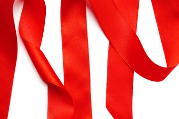 Wall Mural - Red ribbon isolated on white