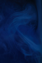 Abstract Dark Texture With Blue Swirls Of Paint