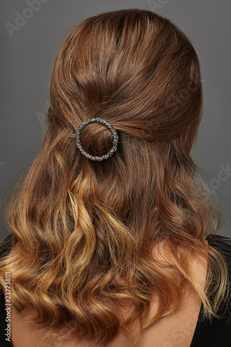 Close Up Isolated Portrait Of A Young Lady With Brown Ombre Hair