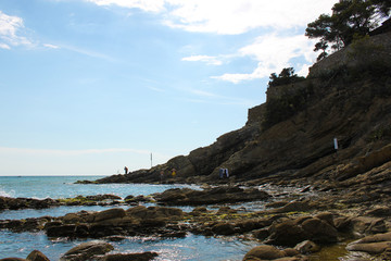 Cliff on the sea. Le Rocchette Tuscany Italy.