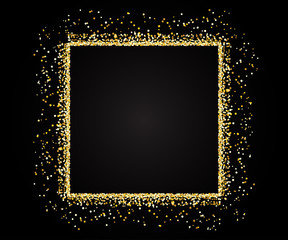 VECTOR GOLD GLITTER SQUARE FRAME