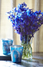 Blue Flowers In A Vase