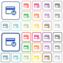 Poster - Save credit card outlined flat color icons