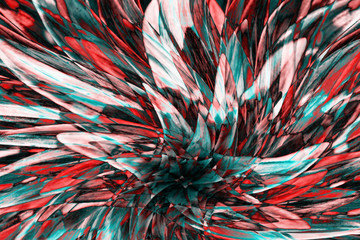 Hallucinogen fluorescent background from plants of surreal colors . Abstract illusion on drink and drug theme. Psychedelic tropical effect of cannabis or alcohol. Lsd effect. Hemp dope.