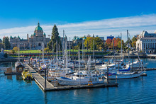 Victoria Harbor With The British Columbia Parliament Building In The Background Victoria British Columbia Canada