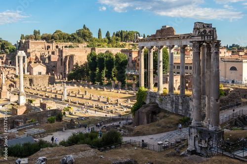 Photographie The Roman Forum, the center of the economic and public life in ancient times, It