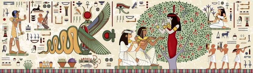 ancient egypt background.egyptian hieroglyph and symbolancient culture sing and symbol.historical ba