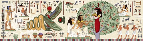 Dekoracja na wymiar  tlo-starozytnego-egiptu-hieroglif-egipski-i-symbol-kultura-starozytna-spiewa-i-symbol-historyczne