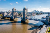 Fototapeta Londyn - tower bridge in london with blue sky