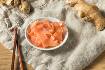 Wall Mural - Raw PInk Pickled Sliced Ginger