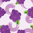 Grape seamless pattern. Vector seamless pattern with grapes and leaves. Seamless grapes background