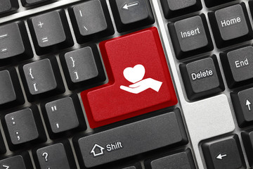 Conceptual keyboard - Healthcare symbol (red key)