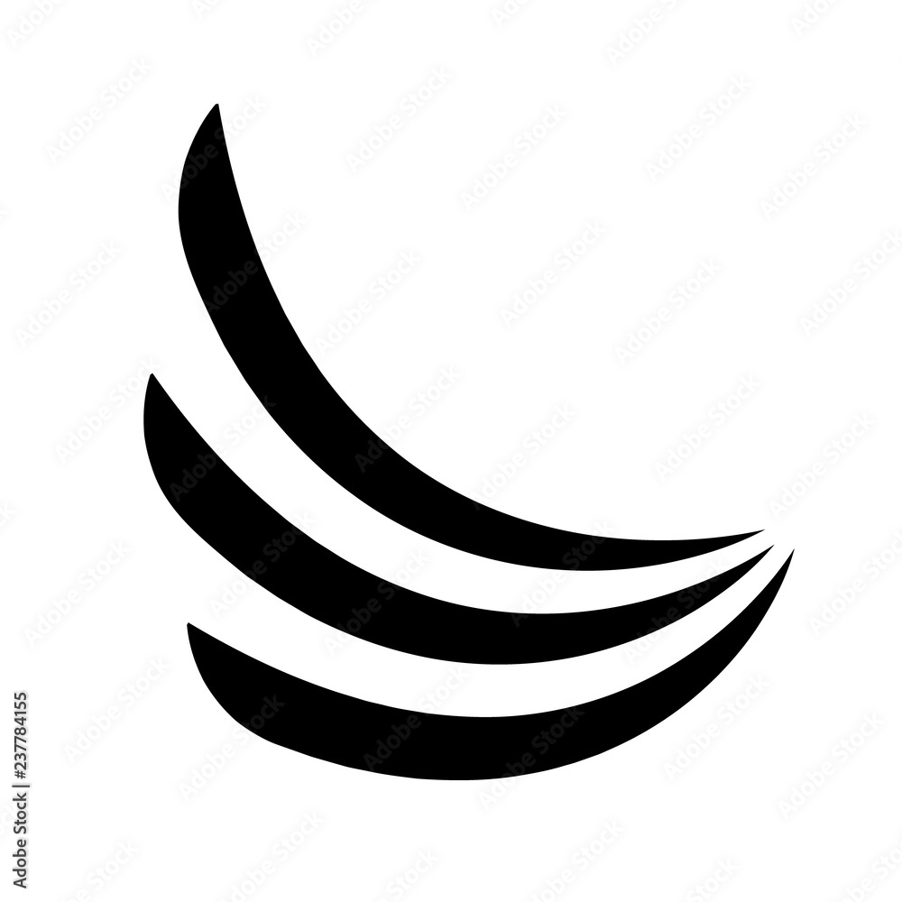 Three wave lines black logo Stock Vector | Adobe Stock, image size:1000x1000