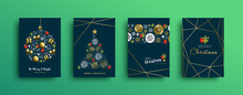 Merry Christmas Gold Decoration Card Collection